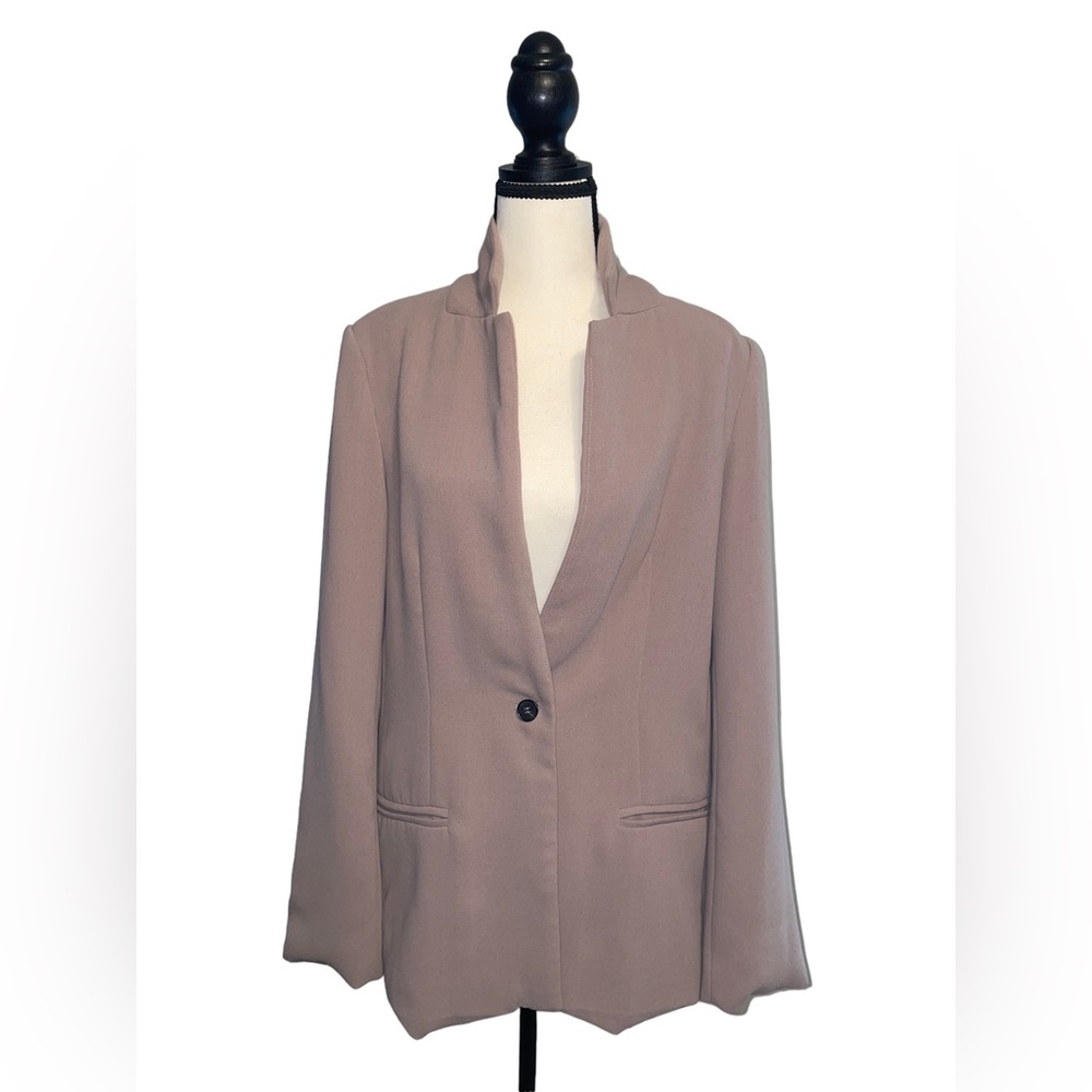 Ellison Mauve Notched Open-Front Blazer - image 2
